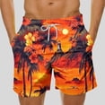 thumbnail image 1 of lkfuzj Mens Swimming Shorts Summer Hawaiian Swim Trunks Floral Print Drawstring Bottoms Elastic Waist Swimwear Half Pants Casual Beach Board Shorts, 1 of 5