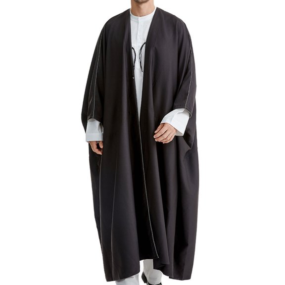 lkfuzj Muslim Robe for Men Arab Long Sleeve Kaftan Islamic Arabic Abaya Thobe Ramadan Middle East Islamic Cloth Shirt Gown Dubai Robes 2024 Clearance Winter Saving!