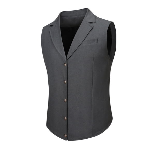 lkfuzj New Men's Blazer V-neck Printing Single Breasted Slim Waistcoat V-Neck Tank Top Stylish Vest Tops For Men Cool 2024 Summer Vest Tops -Dark Gray