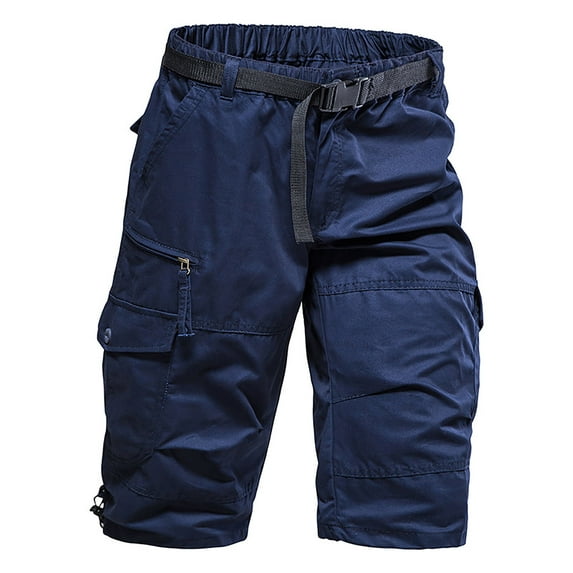lkfuzj Summer Loose Casual Pants Shorts Men's Straight Cut Cropped Pants Youth Cotton Breathable And Wear Comfortable Trousers Cool Activewear for Gentlemens Mens Trendy Trousers Navy