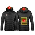 thumbnail image 1 of lkfuzj Unisex Heated Hoodie with 2 Heating Zones,Warm Rugby Printed Zipper Heating Cotton-Padded Jacket,Women and Men Intelligent Usb Charging Long-Sleeved Hooded Coat Without Battery Pack - Black, 1 of 8