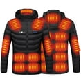 thumbnail image 1 of lkfuzj Unisex Heated Hoodie Jacket with 21 Heating Zones,Four-control Warm Heating Puffer Coat Without Battery Pack,Intelligent USB Charging Zipper Long-Sleeved Hooded Tops For Women Men - Black, 1 of 5