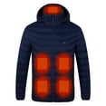 thumbnail image 1 of lkfuzj Women Men Heated Hoodie Coat with 11 Heating Zones,Unisex Heated Warm Outerwear Without Battery Pack,Intelligent USB Charging Puffer Jacket For Outdoor Riding Skiing Fishing - Blue, 1 of 4