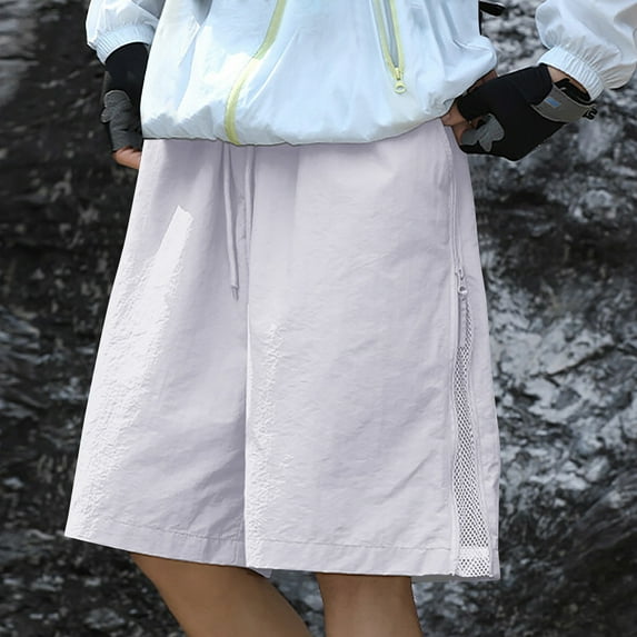 lkfuzj Work Shorts for Men Slim Fit Shorts Cargo Jogger Short Work Cargo Short Baggy Jogger Wear Casual Loose Straight Tube Multi Pocket Five Quarter Pants