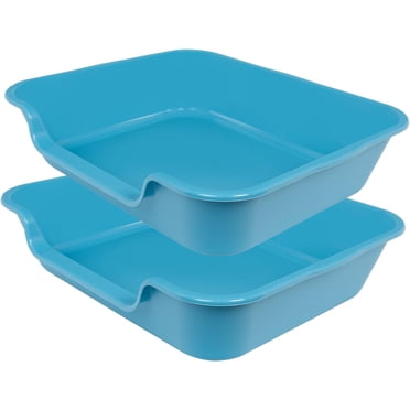 Ying Tutu 2 Pack Of Extra Large Cat Litter Box (ABS Material), Low