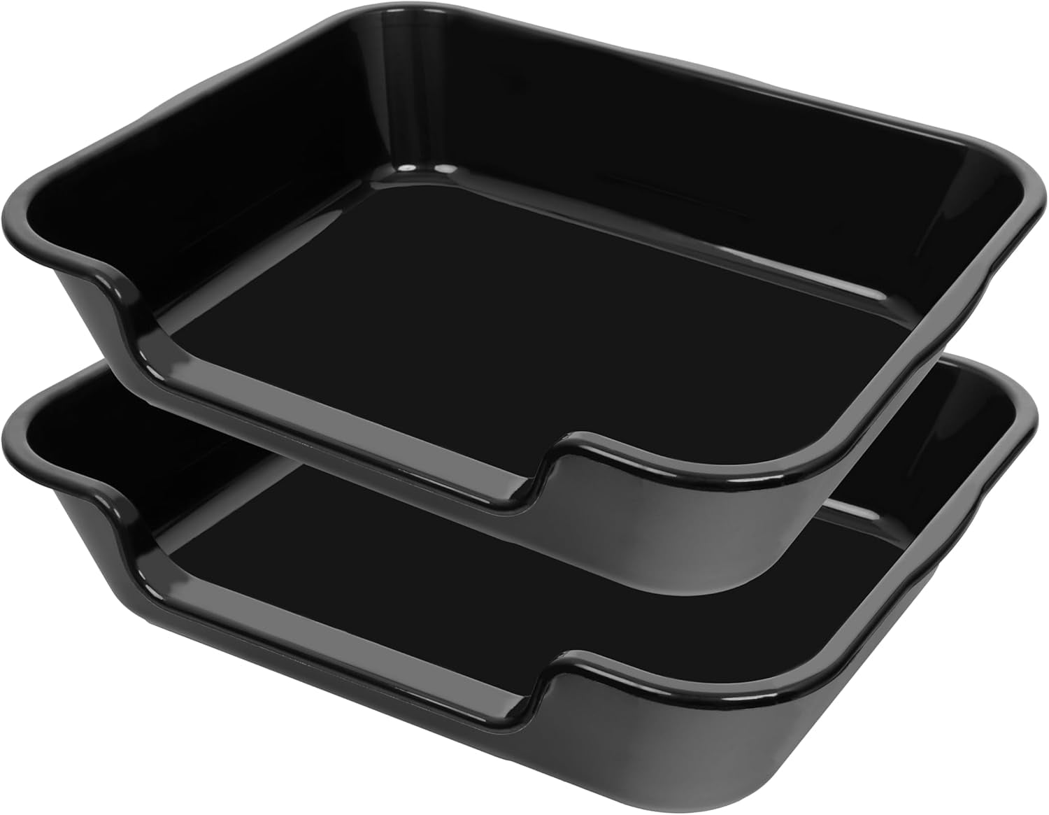 lkjhgfcv 2 Pack of Extra Large Cat Litter Box (ABS Material), Low Entry ...