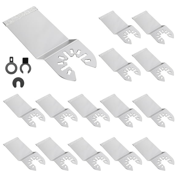 lkoopy 15PCS Oscillating Blades, Carbide Oscillating Multi Tool, Grout Remover Tool Blades Diamond for Grout Removal Tile Mortar Concrete Masonry