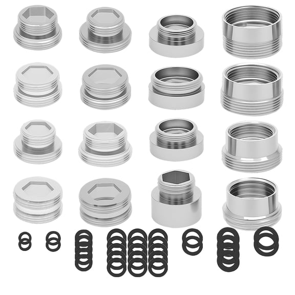AEVXKHI 16PCS Faucet Adapter Kit, Tap Connector, Tap Thread Adapter for Water Filter, Double Thread Tap Aerator Connection for Kitchen, Garden Hose