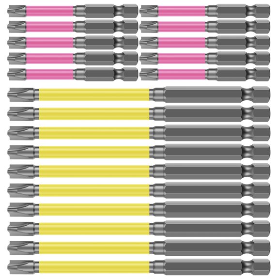 lkoopy 20PCS FPH2 Impact Screwdriver Bit, 65mm and 110mm TS2 Slotted Cross Screwdriver Bits Set, 1/4 Inch Shank, CNC Machined Tips with Magnetism for Wiring Work
