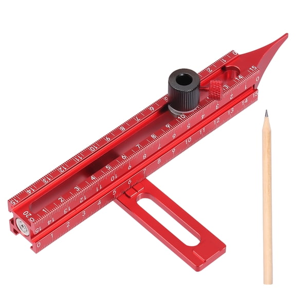 lkoopy 4 Sided Scale Guiding Ruler Aluminum Alloy Woodworking 4 Sided Position Marking Tool with Magnetic Base for Ceiling Level Measuring