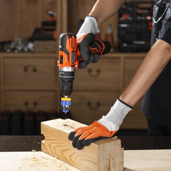 lkoopy Adjustable Depth Drywall Screw Setter with Magnetic Holder 7 Level Adjustable Bit Holder with 2 Replacement Bits for Drywall Deck Plywood