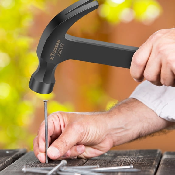 lkoopy Efficient Straight Claw Hammer High Carbon Steel Rip Claw Hammer with Side Nail Puller for Carpenter Contractor Home DIY Enthusiast