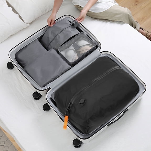 Qenwkxz Vacuum Bags for Travel with Wireless Pump, Reusable Vacuum Compression Bags for Hiking, Camping, Kayaking, Swimming, Beach, Carry on Suitcases