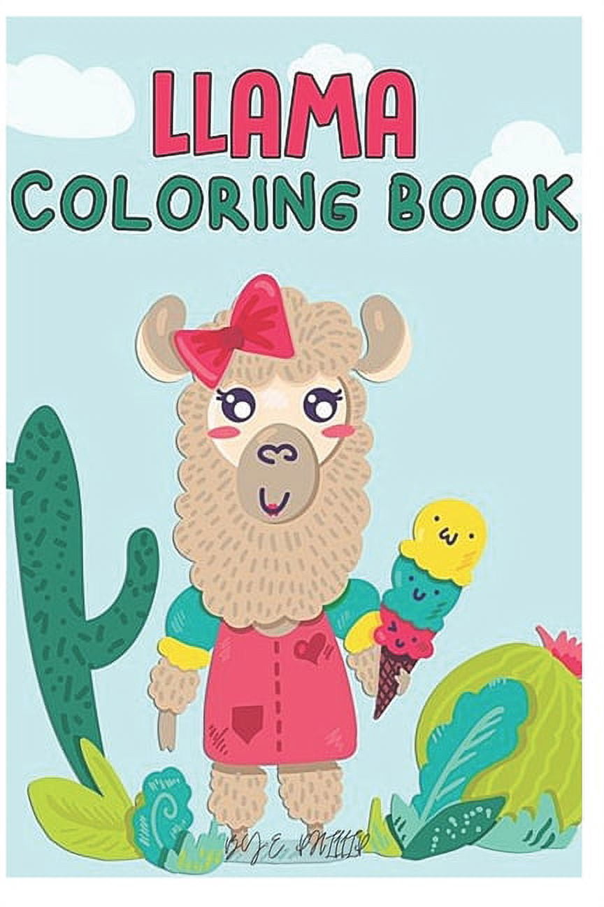 llama coloring book : Fun coloring gift book for llama lovers with stress relief llama designs and funny cute shows (Paperback)