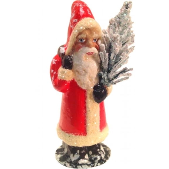ller Paper Mache Candy Container - Santa Red Coat and Tree
