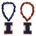 thumbnail image 1 of llinois Fighting Illini Big Chain Necklace - Orange & Blue - 34” Plastic Chain - Foam Logo, 1 of 5