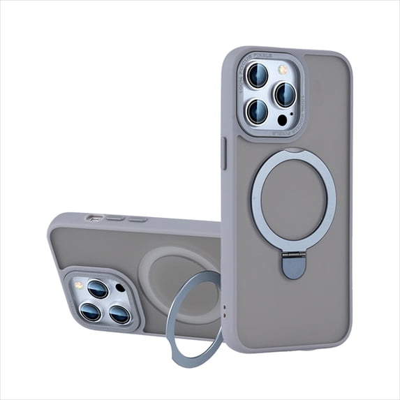 llytechgroup Magnetic Case for iPhone 13 Pro Max, Built-in Ring Holder Kickstand Support Wireless Charging Slim Fit Shockproof Protective Back Cover Bumper for iPhone 13 Pro Max, Gray