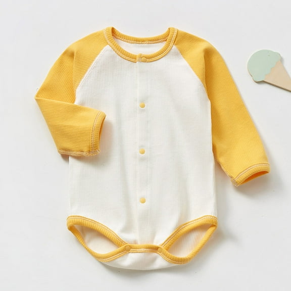 lmcalzta 0-2T Baby Summer Romper Infant Knit Cotton Lightweight Long Sleeve Onesie All Snap-Closure Girls Boys Newborn Bodysuits