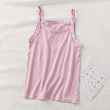 lmcalzta 2-9 Years Girls Summer Undershirts Strappy Tank Tops Stretch Breathable Activewear Gym Running Tank Tops