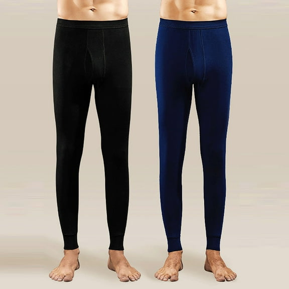 lmcalzta 2 Pack Thermal Long John for Men Thermal Underwear Long Underwear Mens Leggings Thermal Pants(M-4XL)