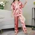 thumbnail image 1 of lmcalzta 2 Piece Sets for Kids 2 Piece Sleepwear Lapel Button down Short Sleeve Tops Nightwear Outfits with Pants(2-12T), 1 of 6