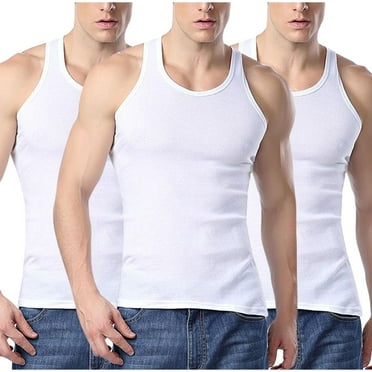 lmcalzta 3 Pack Plus Size Mens Sleeveless Tank Tops Mens Undershirts Summer Cotton Basic Soft T Shirts