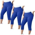 thumbnail image 1 of lmcalzta 3 Pack Womens Capri Leggings L-5xl Plus Size Yoga Gym Capri Pants Loungewear, 1 of 7