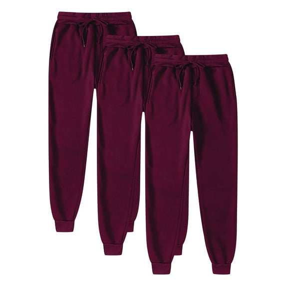 lmcalzta 3PCS Joggers for Women Men Fleece Thermal Drawstring Elastic Waisted Sweatpants with Pockets Workout Running Trousers