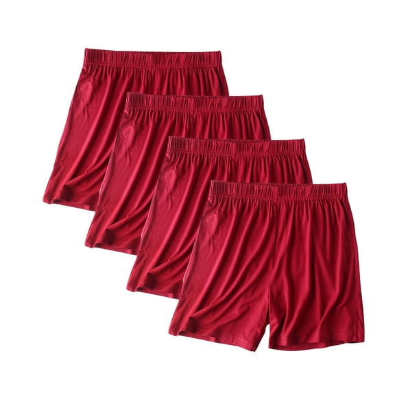 lmcalzta 4PCS Plus Size Men's Pajama Shorts Summer Comfy Soft Modal Shorts Lightweight Stretch Breathable