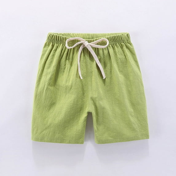 lmcalzta Baby Girl Boys Shorts Drawstring Cotton Shorts for Toddler Athletic Shorts Solid Color 2 4 6 8 Years