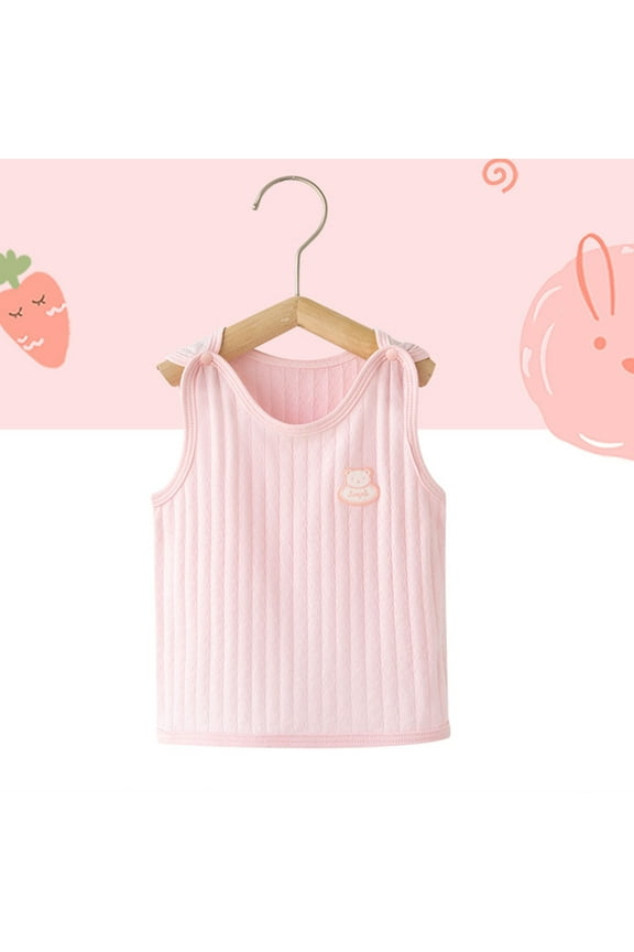 Baby Infant Tank Tops Soft Comfy Sleeveless Tshirts for Girls Boys Summer Strappy Tank Tops Solid Color 0-12 Months
