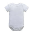 thumbnail image 1 of lmcalzta Baby Short Sleeve Onesie for Girls Boys Cotton Infant Rompers Soft Crewneck Tshirts Jumpsuits Solid Color, 1 of 4