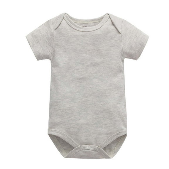 lmcalzta Baby Short Sleeve Onesie for Girls Boys Cotton Infant Rompers Soft Crewneck Tshirts Jumpsuits Solid Color