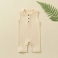 thumbnail image 1 of lmcalzta Boys Girls Baby Clothes Sleeveless Cotton Romper Solid Color Tank Tops Bodysuits Summer Soft Onesie 0-2T, 1 of 3