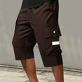 thumbnail image 1 of lmcalzta Capri Pants for Men Drawstring Cargo Pants with Multi Pockets Outdoor Hiking Fishing Shorts, 1 of 5