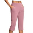 thumbnail image 1 of lmcalzta Capri Pants for Women Stretch High Waist Dress Work Pants Yoga Slack Workout Gym Trousers with Pockets, 1 of 8