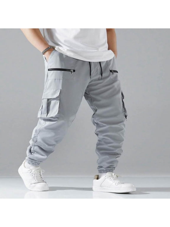 Cargo Joggers for Men Sweatpants for Men with Multi Pockets Outdoor Hiking Workout Gym Active Athletic Trousers
