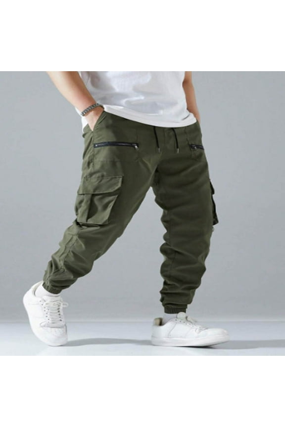 Cargo Joggers for Men Sweatpants for Men with Multi Pockets Outdoor Hiking Workout Gym Active Athletic Trousers