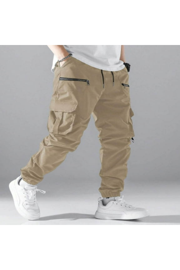 Cargo Joggers for Men Sweatpants for Men with Multi Pockets Outdoor Hiking Workout Gym Active Athletic Trousers