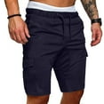 thumbnail image 1 of lmcalzta Cargo Shorts for Men Fashion Slim Fitting Drawstring Elastic Waisted Shorts with Pockets Summer Classic Solid Cargo Shorts, 1 of 4
