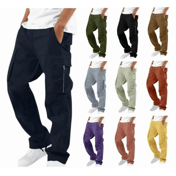 lmcalzta Cargo Work Pants for Men Cool Dry Lightweight Casual Work Trousers Straight Leg Utility Vent Pants