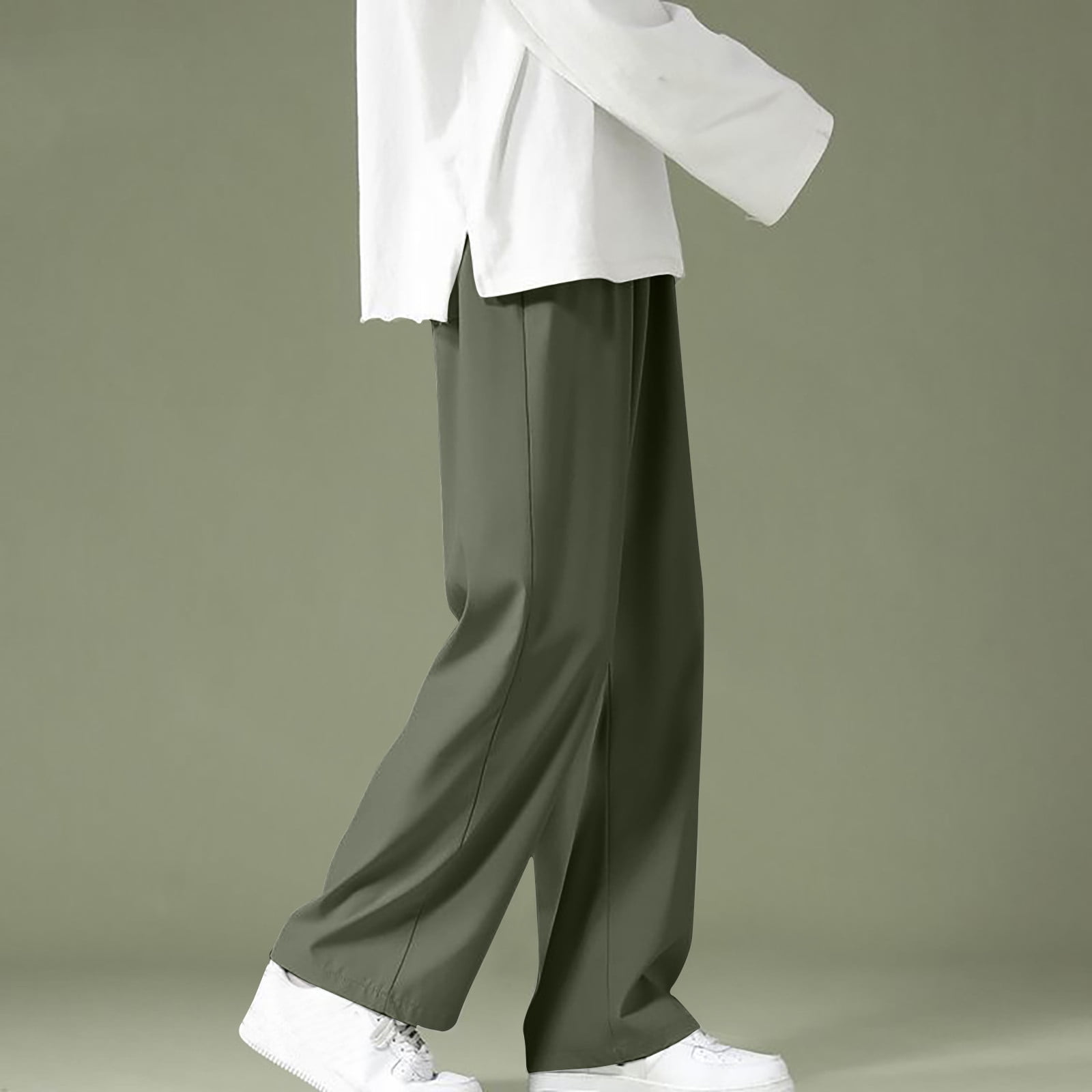 lmcalzta Casual Pants for Men Loose Fitted Elastic Waisted lmcalzta Casual Pants for Men Loose Fitted Elastic Waisted