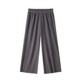 thumbnail image 1 of lmcalzta Child Girls Wide Leg Pants Elastic Waisted Toddler Clothes for Baby Stretch Lightweight Causal Trousers Solid Color, 1 of 2