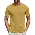 thumbnail image 1 of lmcalzta Crew Neck T Shirts for Men Summer 2025 Light Comfy Stretch Soft Tees Shirts Workout Gym Short Sleeve Tops, 1 of 6