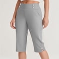 thumbnail image 1 of lmcalzta Dress Capri Pants for Women High Waisted Stretch Summer Slacks Golf Dress Work Pants(S-5XL), 1 of 8