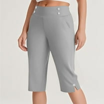 lmcalzta Dress Capri Pants for Women High Waisted Stretch Summer Slacks Golf Dress Work Pants(S-5XL)