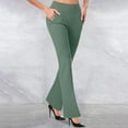thumbnail image 1 of lmcalzta Dress Pants for Womens High Waisted Straight Leg Stretch Business Pants with Pockets Work Office Solid Color Casual Trousers, 1 of 5