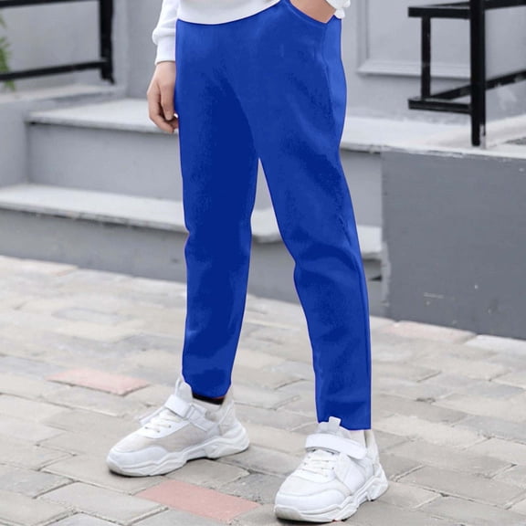 lmcalzta Girls Sweatpants Joggers Pants Cut Stright Leg Trendy Clothes Teen with Pockets 2-15 Years