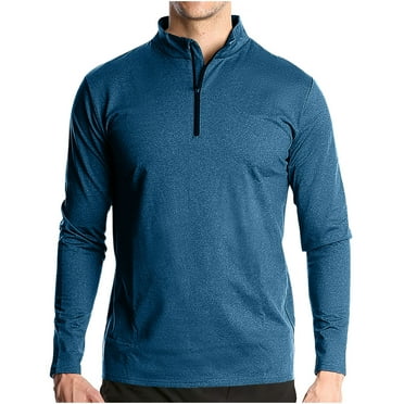 lmcalzta Golf Shirts for Men Long Sleeve 1/4 Zip Sun Protection Quick Drying Outdoor Shirts Stretch Hiking Pullover