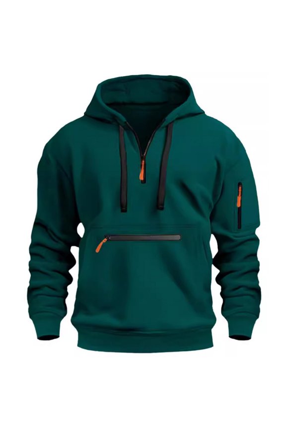Hoodies For Men Fleece Lined Zip Up Sweatshirts Wiht Zipper Pockets Fall Winter Performance Pullovers